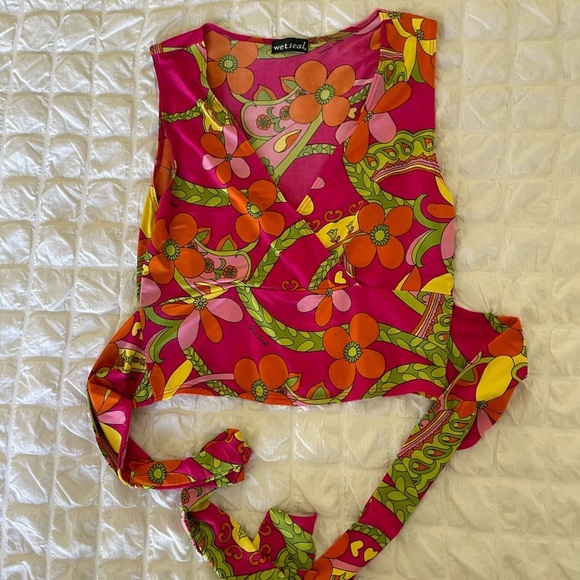 Wet Seal boho vintage Y2K retro crop top - Picture 2 of 6